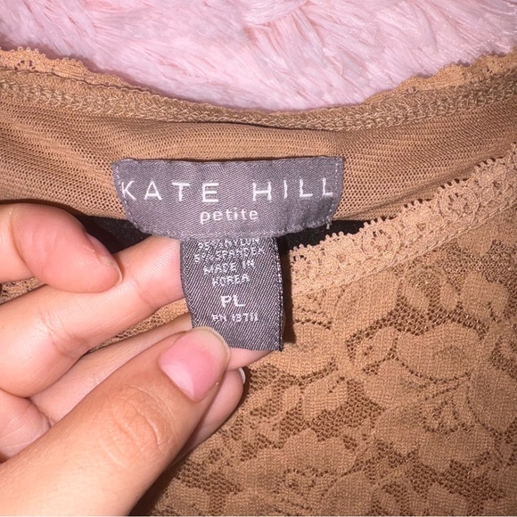 Kate Hill Lace Tank Top - Beige - Picture 2 of 3